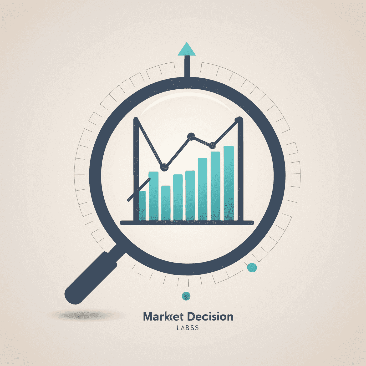 Market Decision Labs logo - A stylized graph with rising trend line and a magnifying glass