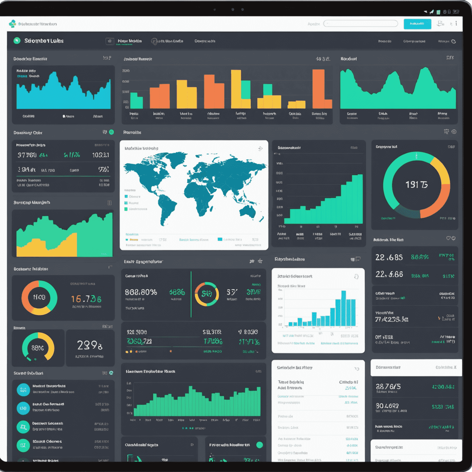 Custom dashboard interface showing various widgets for portfolio analysis, including performance charts, asset allocation, and real-time market data feeds
